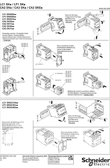 schneider施耐德TeSys SK - LC1_LP1SK - CA2_CA3SK Mini contactors and auxiliary contactors - 说明页